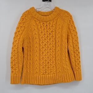 Apiece Apart Wool Alpaca Mustard Cable Knit Turtleneck Sweater Size XS